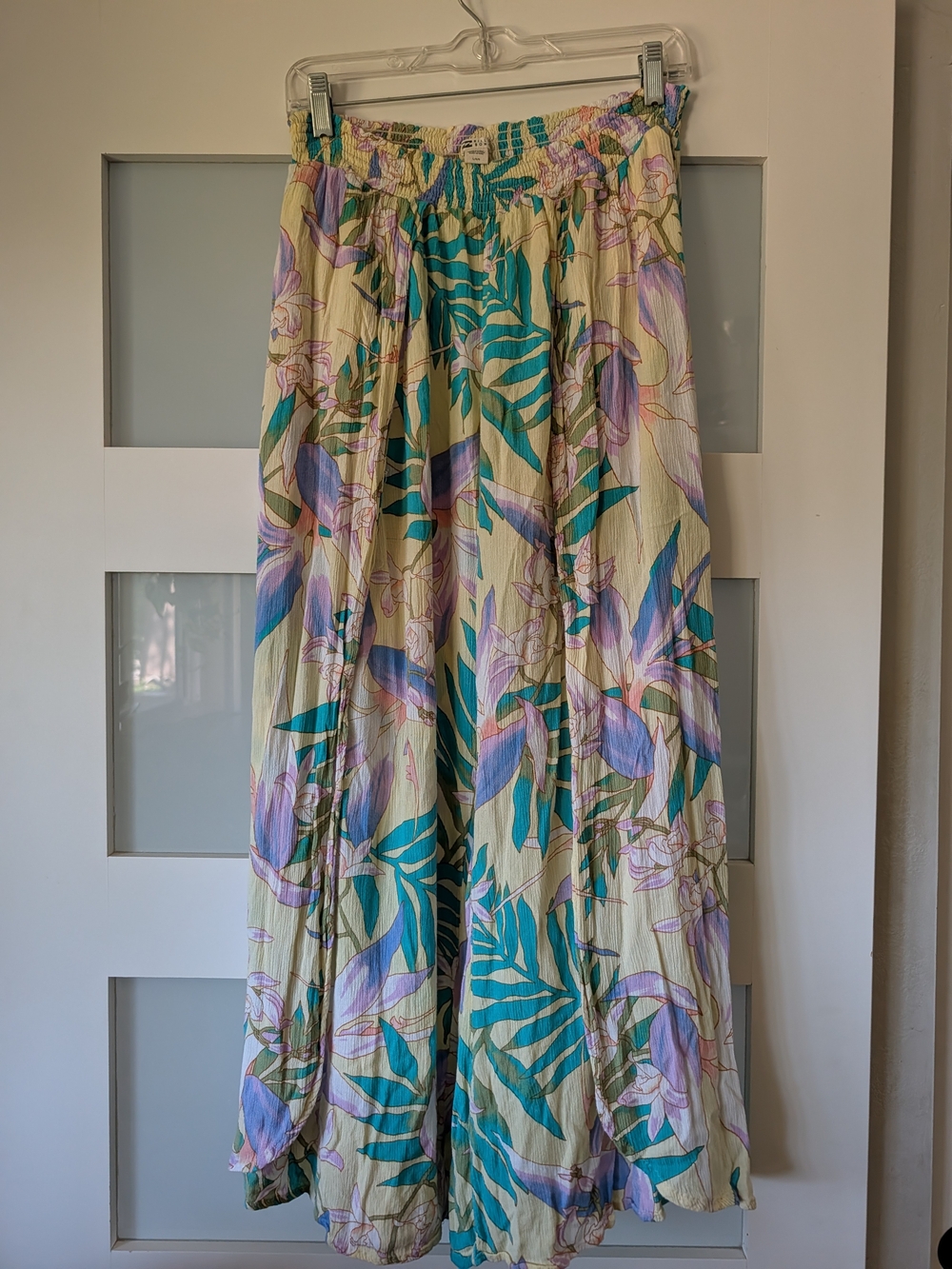 Billabong Tulip Pants - Butter Yellow And Tropical Flowers